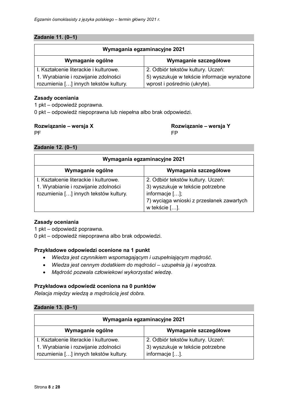 odpowiedzi - język polski - egzamin ósmoklasisty 2021 maj-08