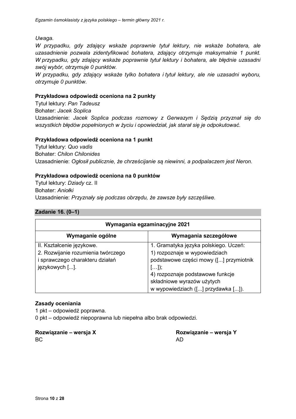 odpowiedzi - język polski - egzamin ósmoklasisty 2021 maj-10