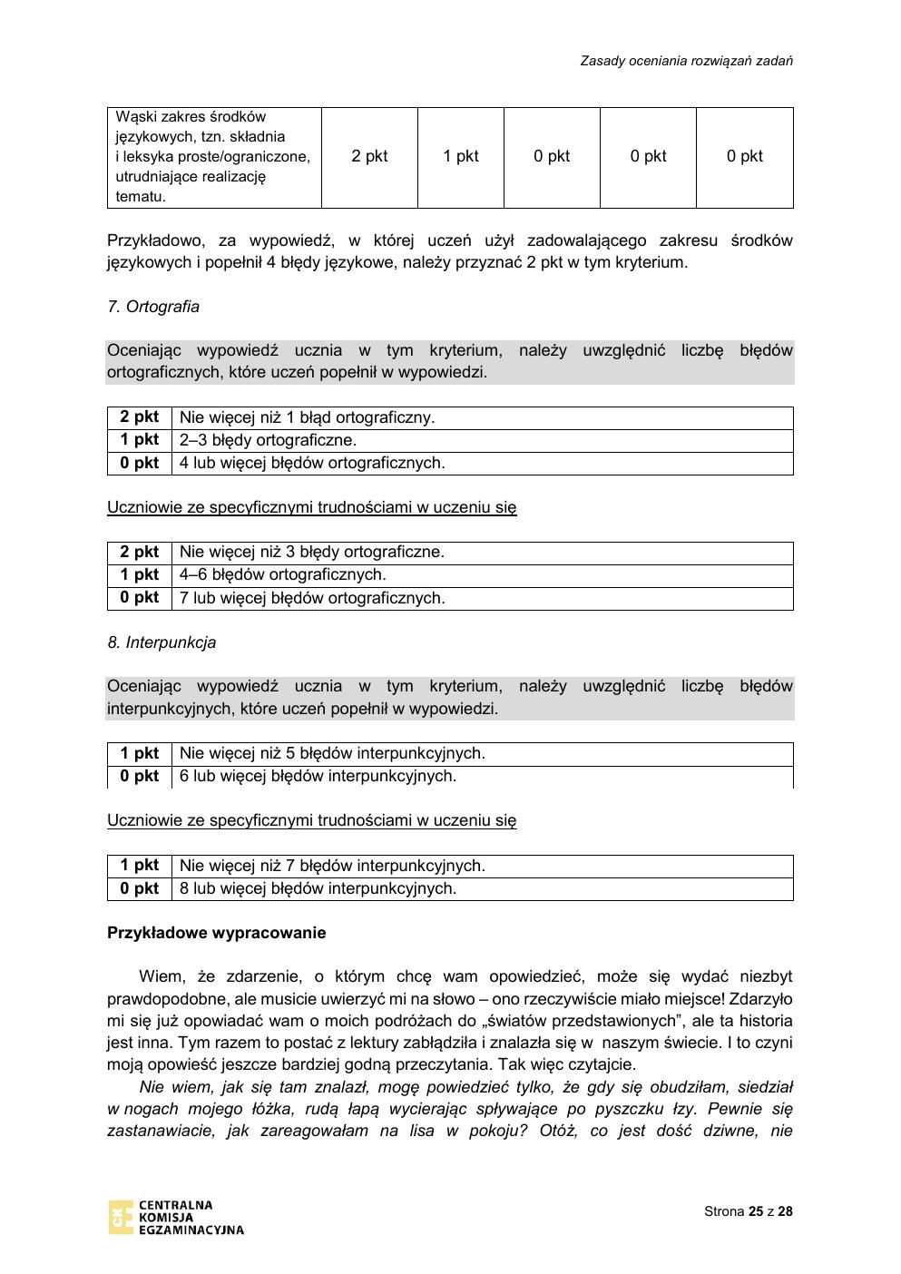 odpowiedzi - język polski - egzamin ósmoklasisty 2021 maj-25