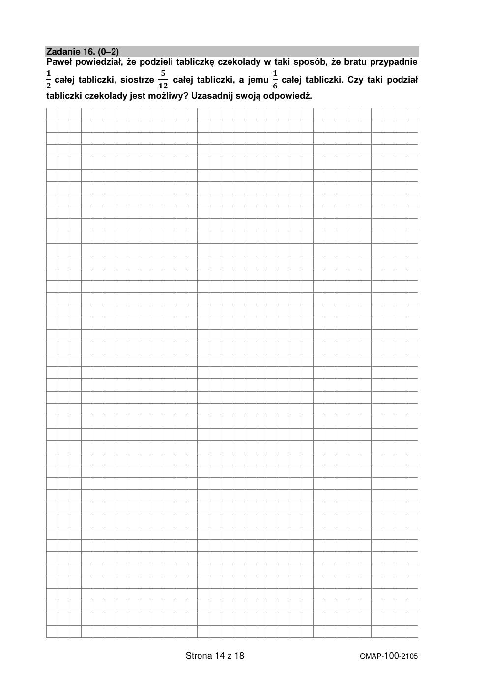 matematyka - egzamin ósmoklasisty 2021 - arkusz-14