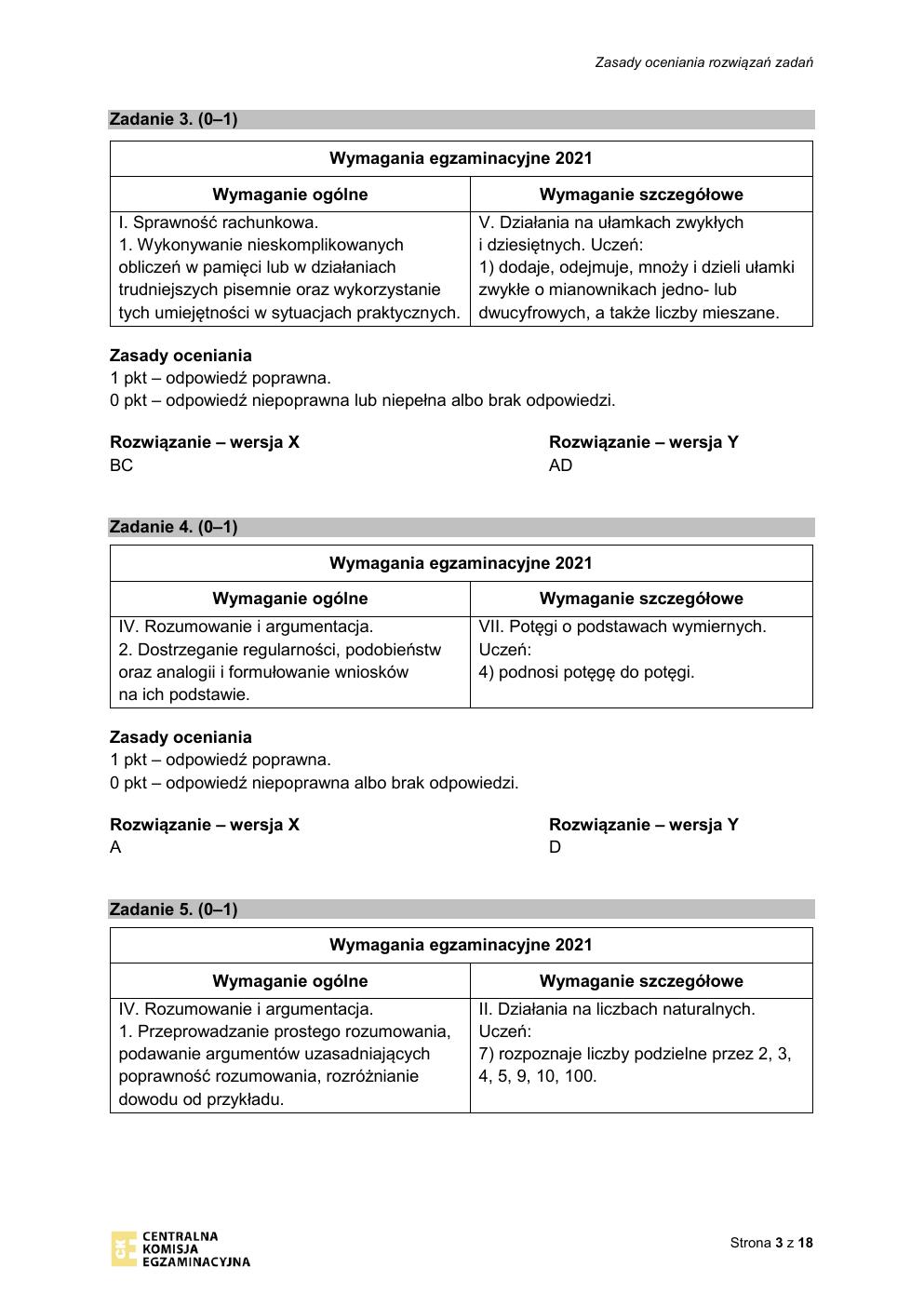 odpowiedzi - matematyka - egzamin ósmoklasisty 2021-03