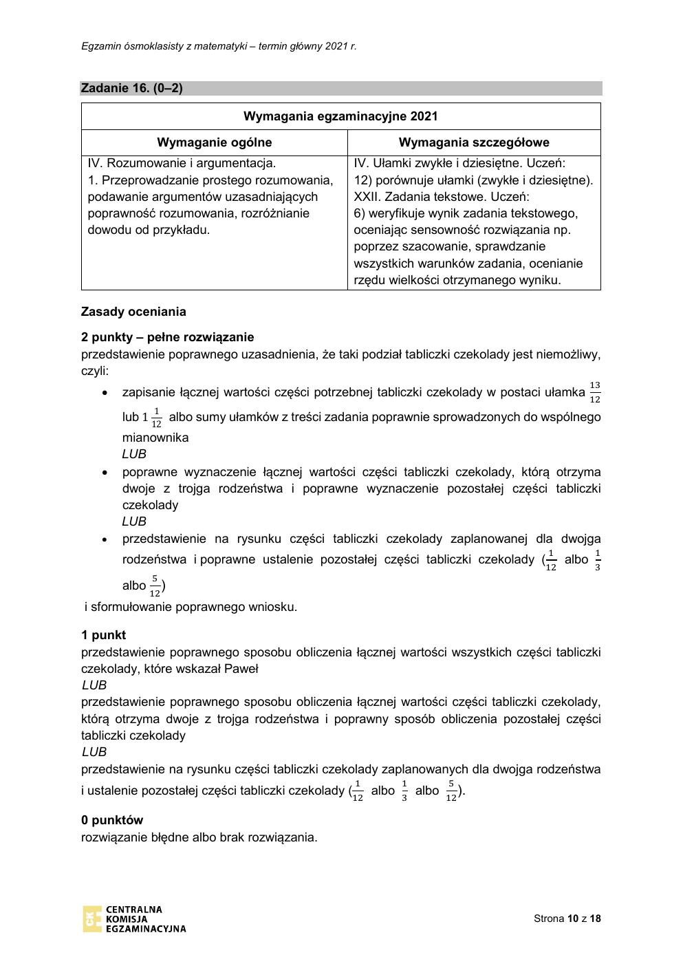 odpowiedzi - matematyka - egzamin ósmoklasisty 2021-10