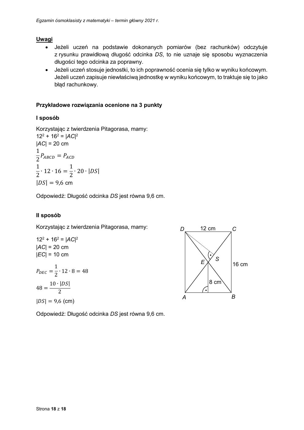 odpowiedzi - matematyka - egzamin ósmoklasisty 2021-18