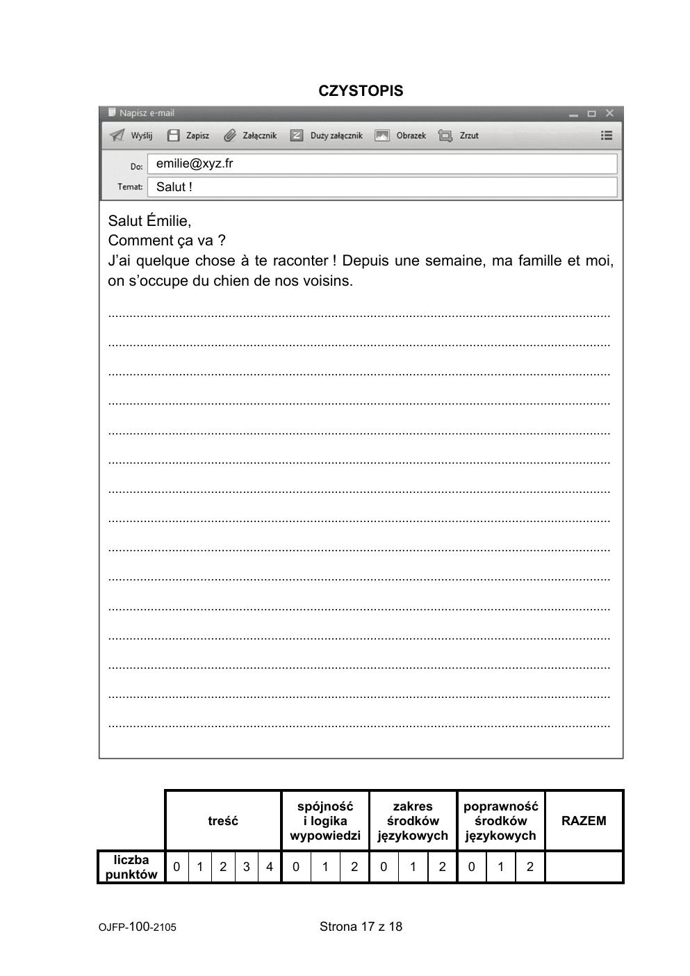 język francuski - egzamin ósmoklasisty 2021 - arkusz-17
