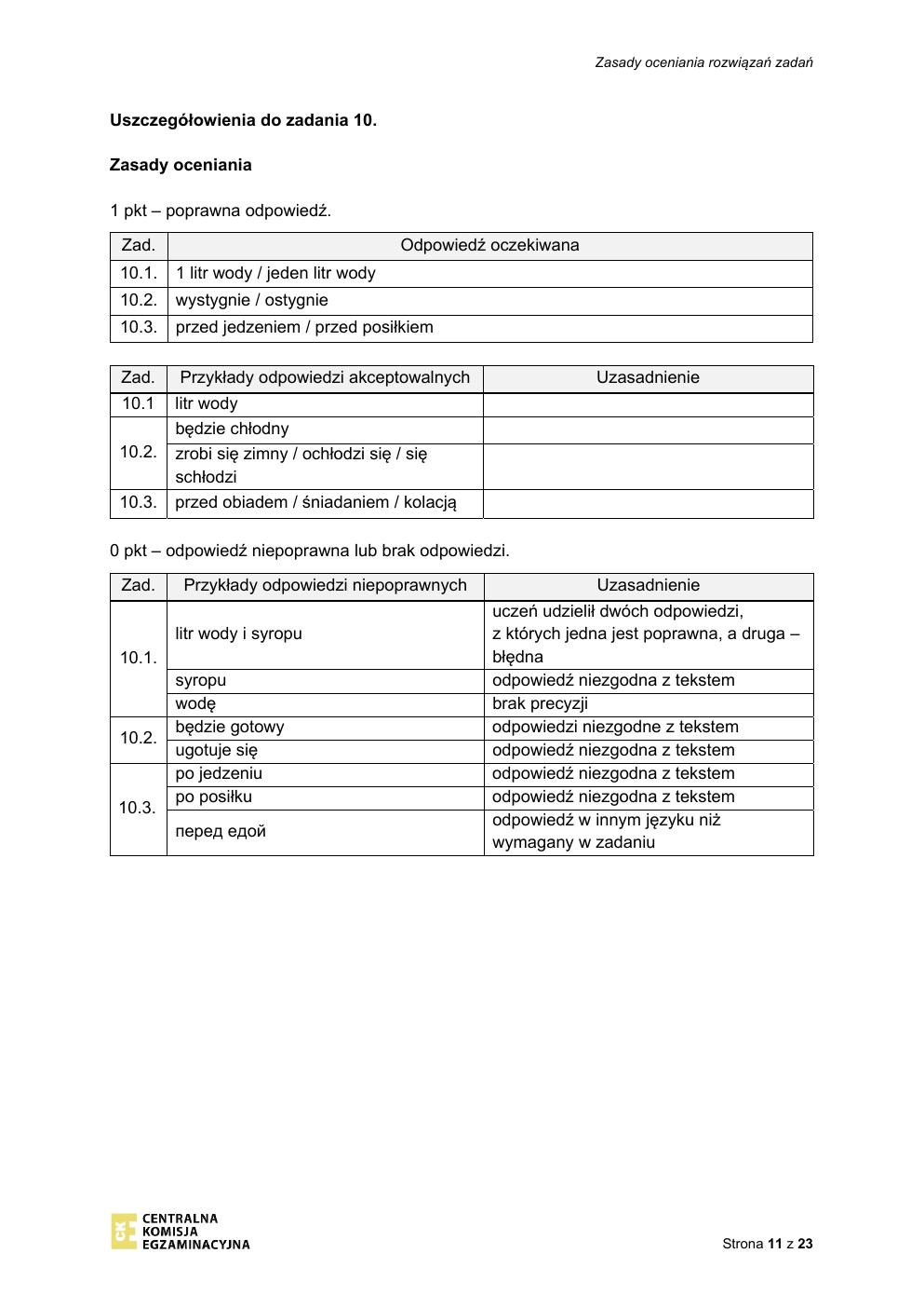 odpowiedzi - język rosyjski - egzamin ósmoklasisty 2021-11