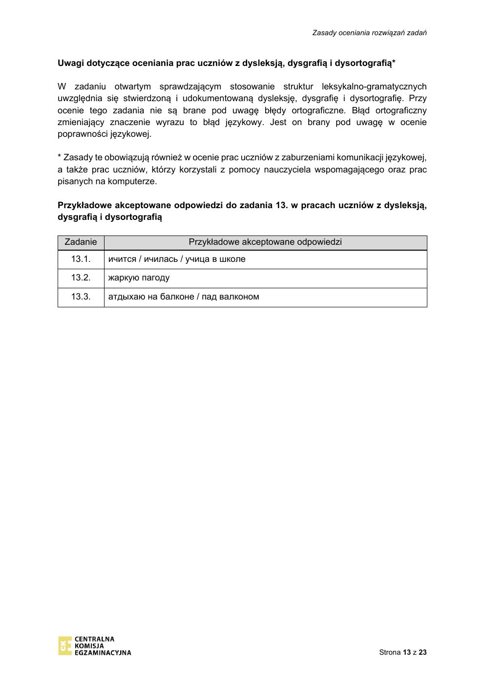 odpowiedzi - język rosyjski - egzamin ósmoklasisty 2021-13