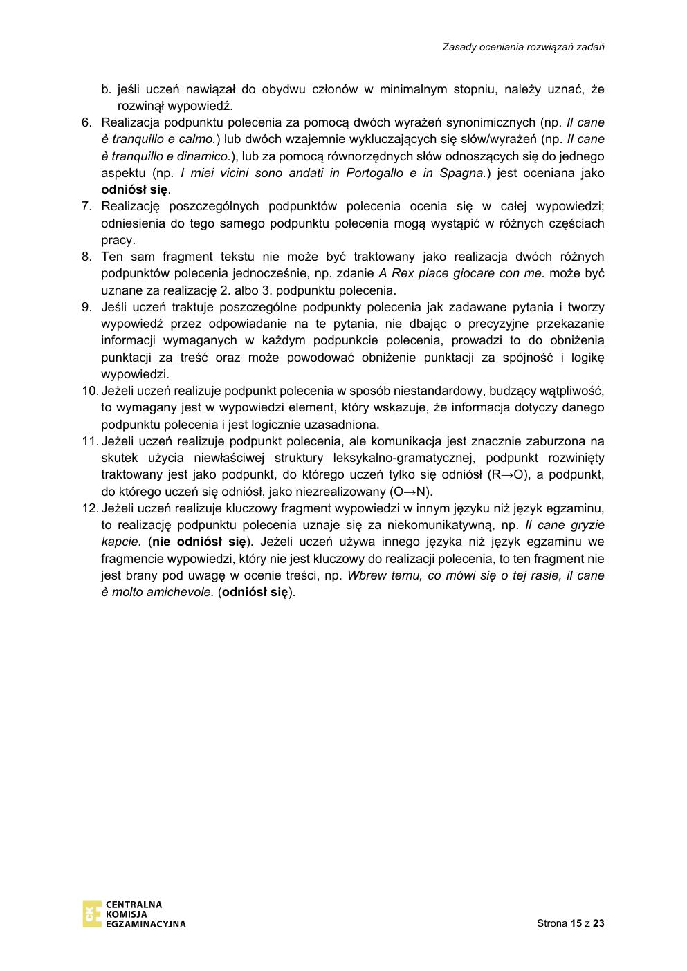 odpowiedzi - język włoski - egzamin ósmoklasisty 2021-15