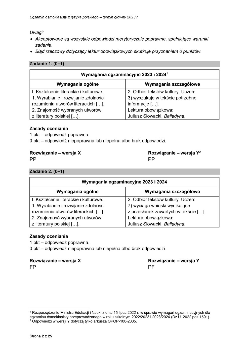 odpowiedzi - język polski - egzamin ósmoklasisty 2023 - 0002