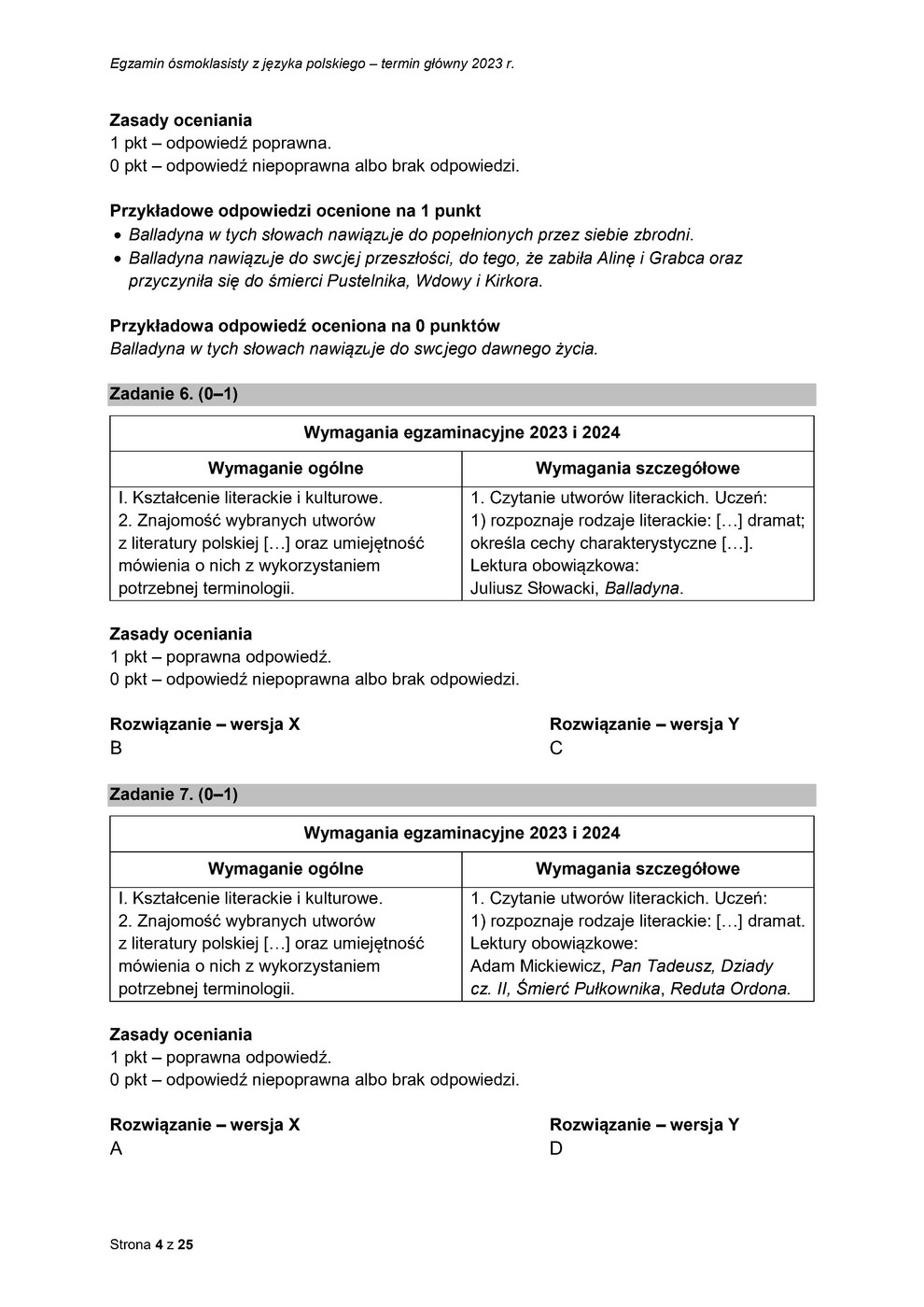 odpowiedzi - język polski - egzamin ósmoklasisty 2023 - 0004