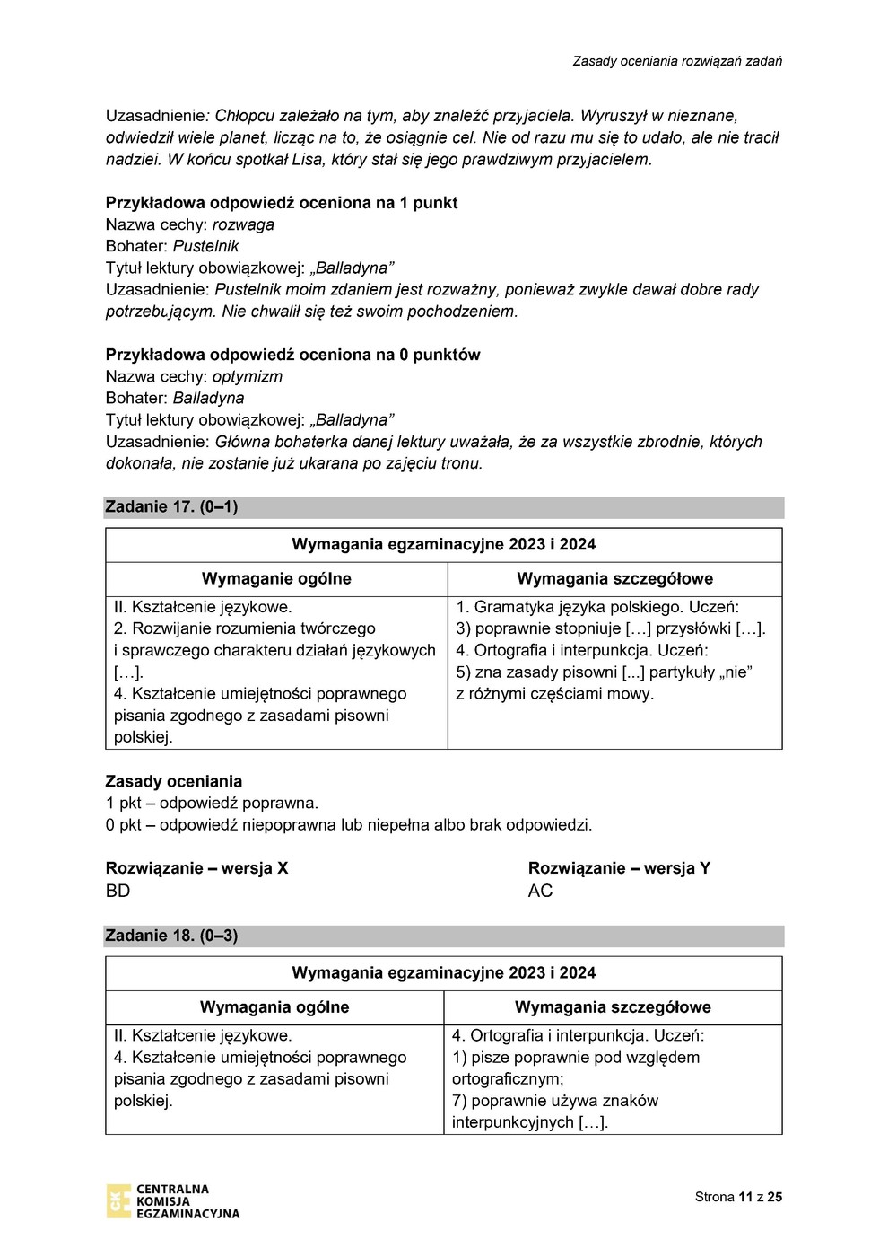 odpowiedzi - język polski - egzamin ósmoklasisty 2023 - 0011
