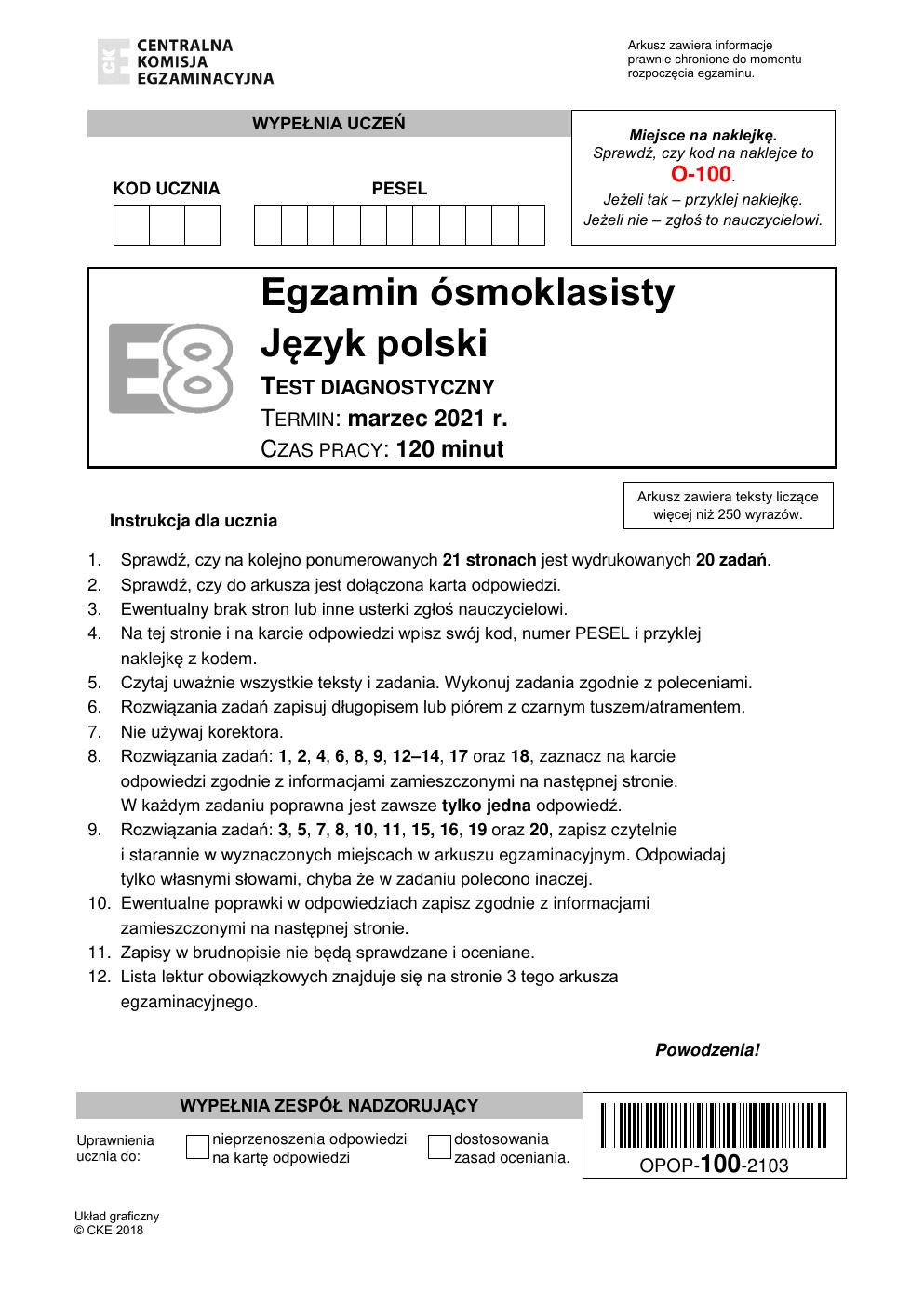 arkusz - polski - egzamin ósmoklasisty 2021 próbny-01