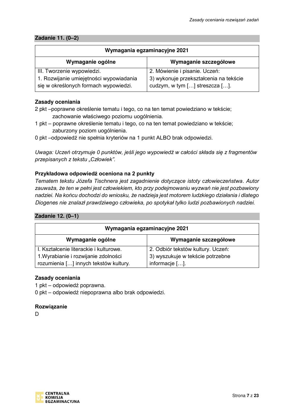 odpowiedzi - polski - egzamin ósmoklasisty 2021 próbny-07