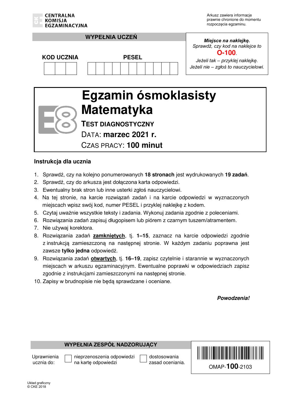 arkusz - matematyka - egzamin ósmoklasisty 2021 próbny-01