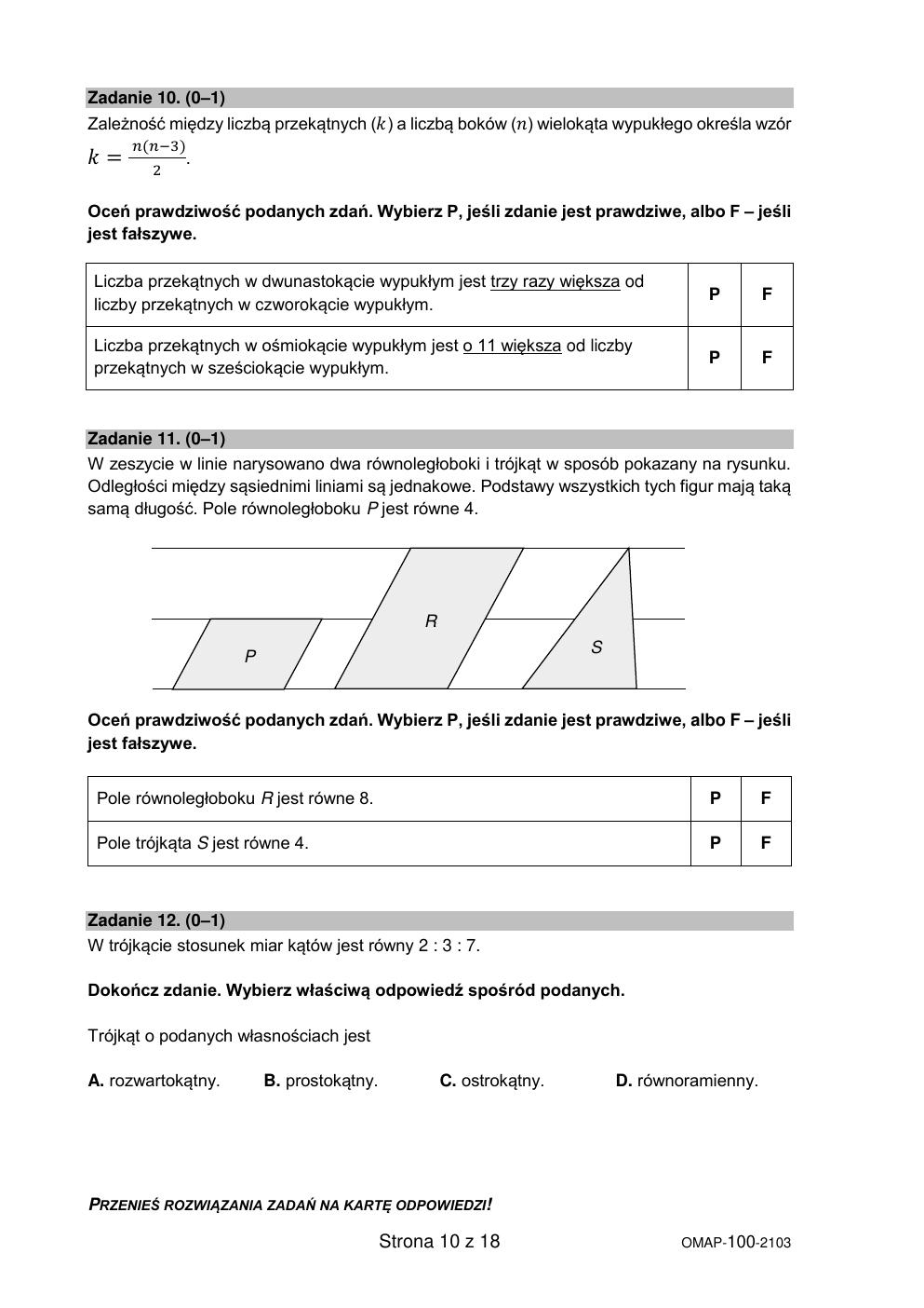 arkusz - matematyka - egzamin ósmoklasisty 2021 próbny-10