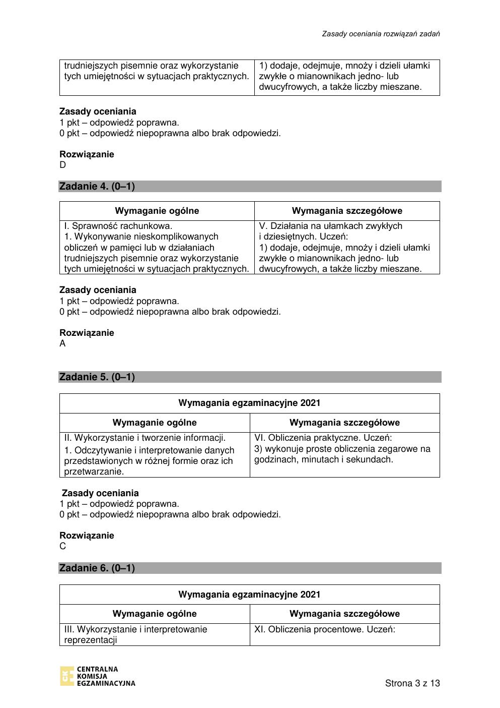 odpowiedzi - matematyka - egzamin ósmoklasisty 2021 próbny-03