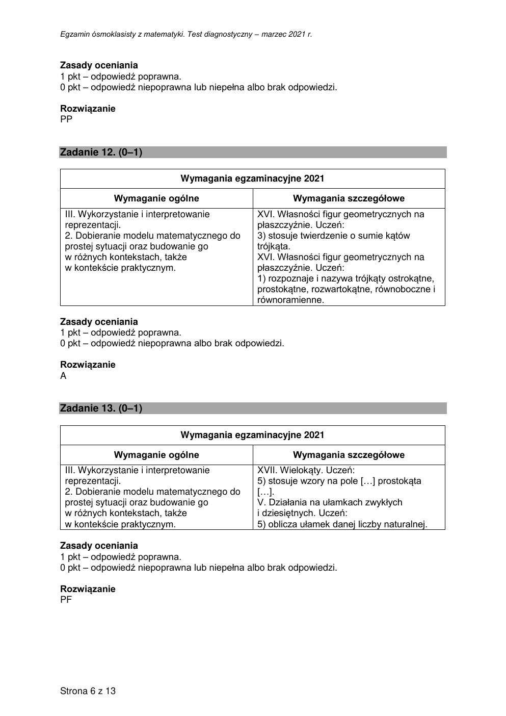 odpowiedzi - matematyka - egzamin ósmoklasisty 2021 próbny-06