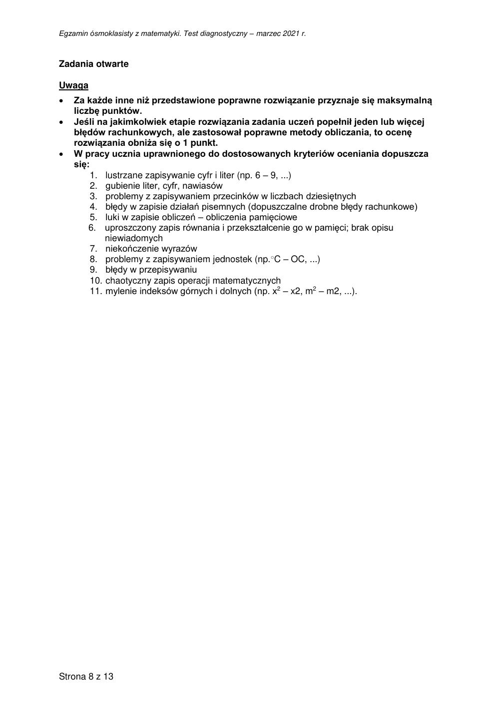 odpowiedzi - matematyka - egzamin ósmoklasisty 2021 próbny-08